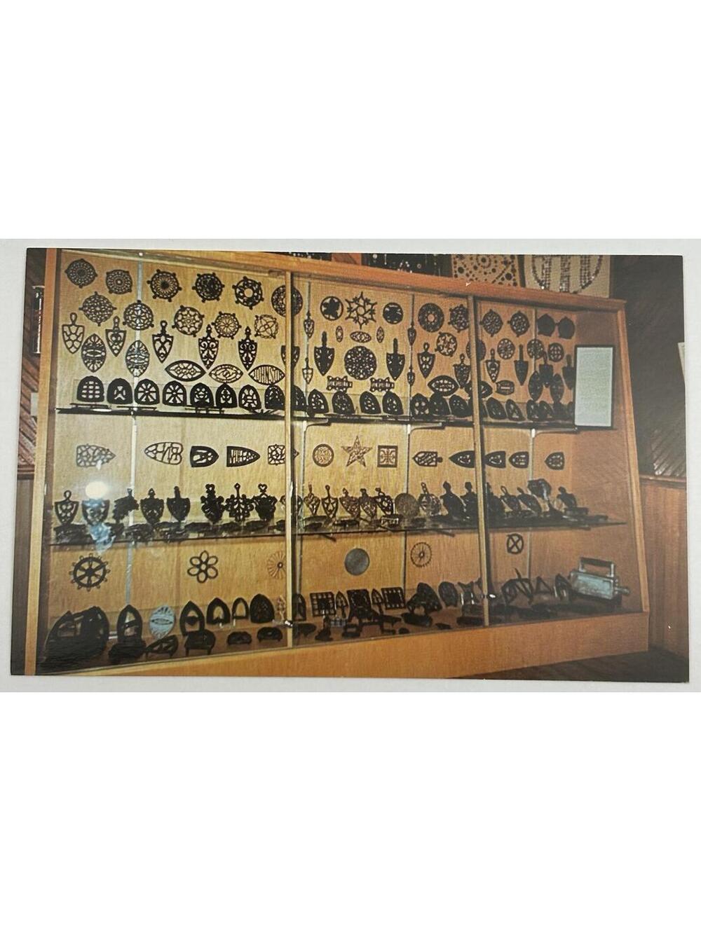 Vintage Pioneer Village Minden NE Postcard Cast Iron Trivet Collection Unused E8